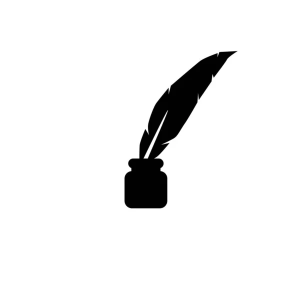 Feather pen logo icon design vector template — Stock Vector