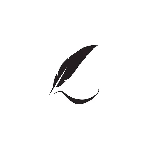 Tüy kalem simgesi logo tasarım şablonu — Stok Vektör
