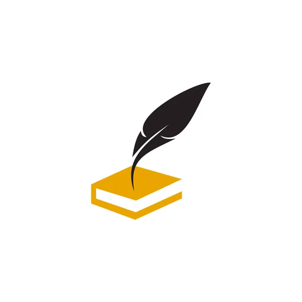 Veren pen pictogram logo ontwerp sjabloon — Stockvector