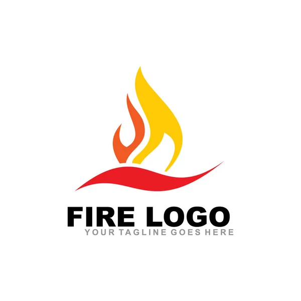 Logo de fuego icono diseño vector plantilla — Vector de stock