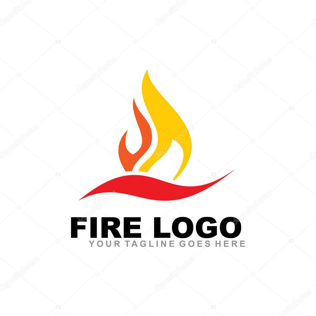 Fire logo icon design inspiration vector template