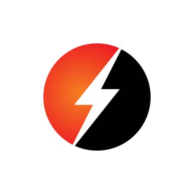 Flaş elektrik simgesi logo tasarım şablonu