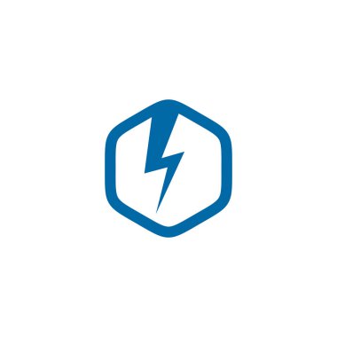 Flaş elektrik simgesi logo tasarım şablonu