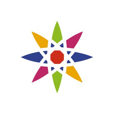 Çiçek simgesi logo tasarım vektör şablonu