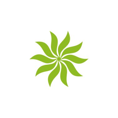 Çiçek simgesi logo tasarım vektör şablonu