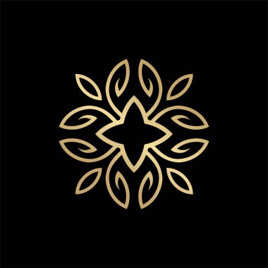 Çiçek simgesi logo tasarım vektör şablonu