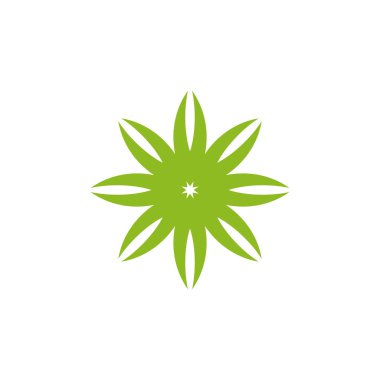 Çiçek simgesi logo tasarım vektör şablonu