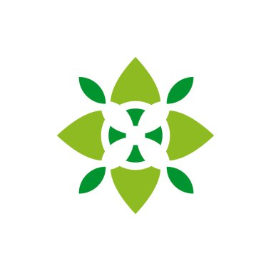 Çiçek simgesi logo tasarım vektör şablonu