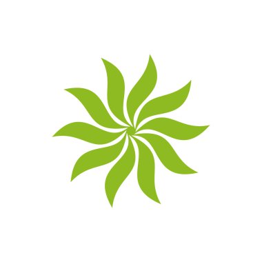 Çiçek simgesi logo tasarım vektör şablonu