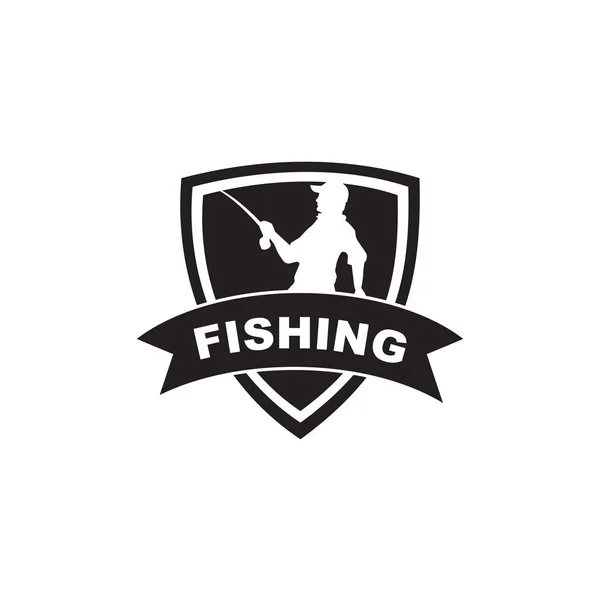 Fishing club logo design vector template — Stock Vector