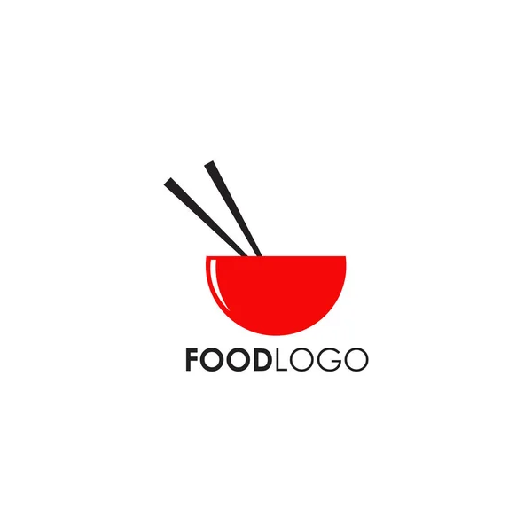 Diseño del logotipo de alimentos con plantilla de icono de tazón — Vector de stock