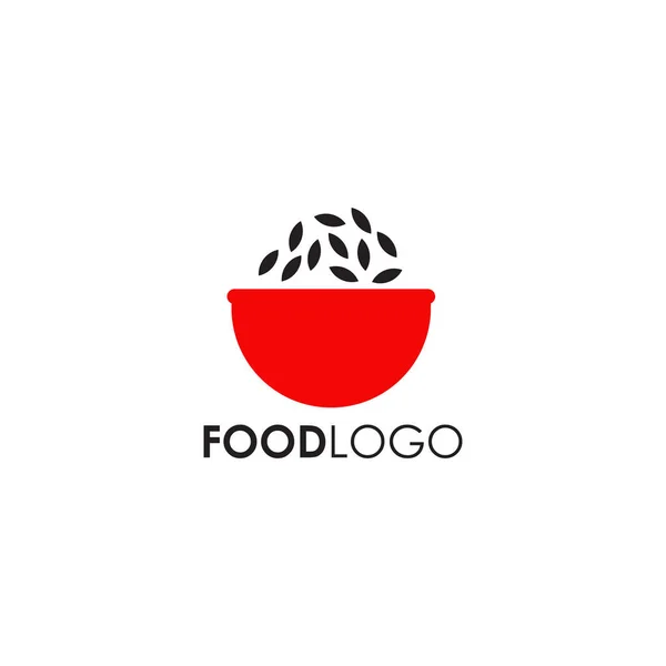 Design de logotipo de comida com o uso de modelo de ícone de tigela — Vetor de Stock