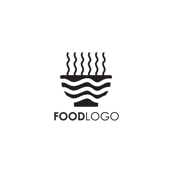 Diseño del logotipo de alimentos con plantilla de icono de tazón — Vector de stock
