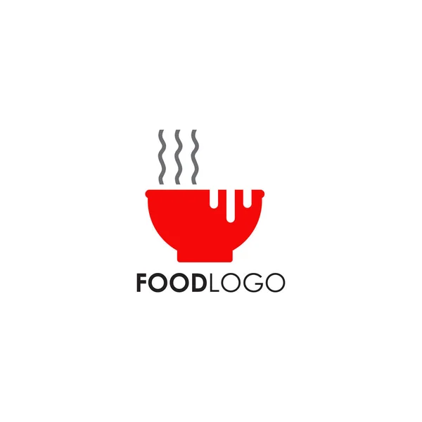 Design de logotipo de comida com o uso de modelo de ícone de tigela — Vetor de Stock