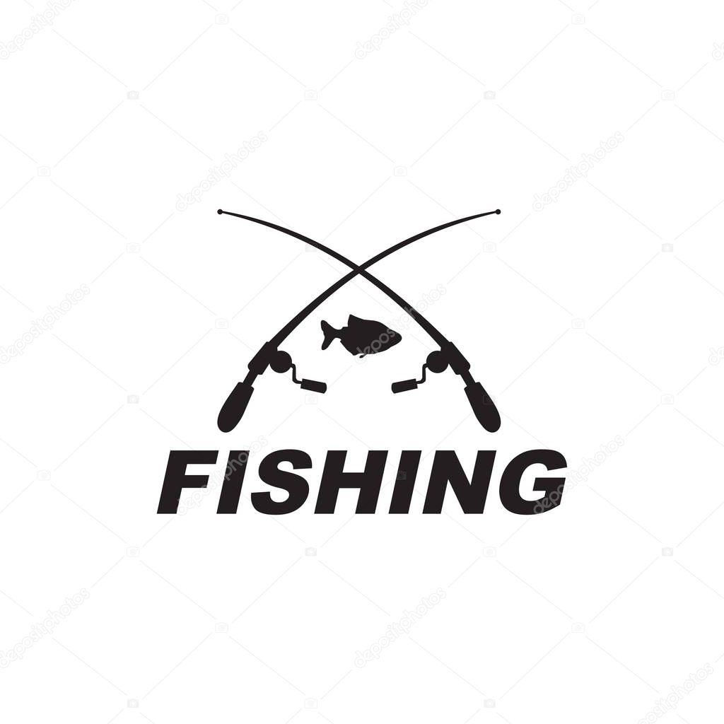 Fishing club logo design vector template