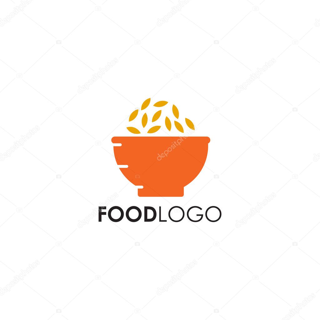 Food logo design with using bowl icon template
