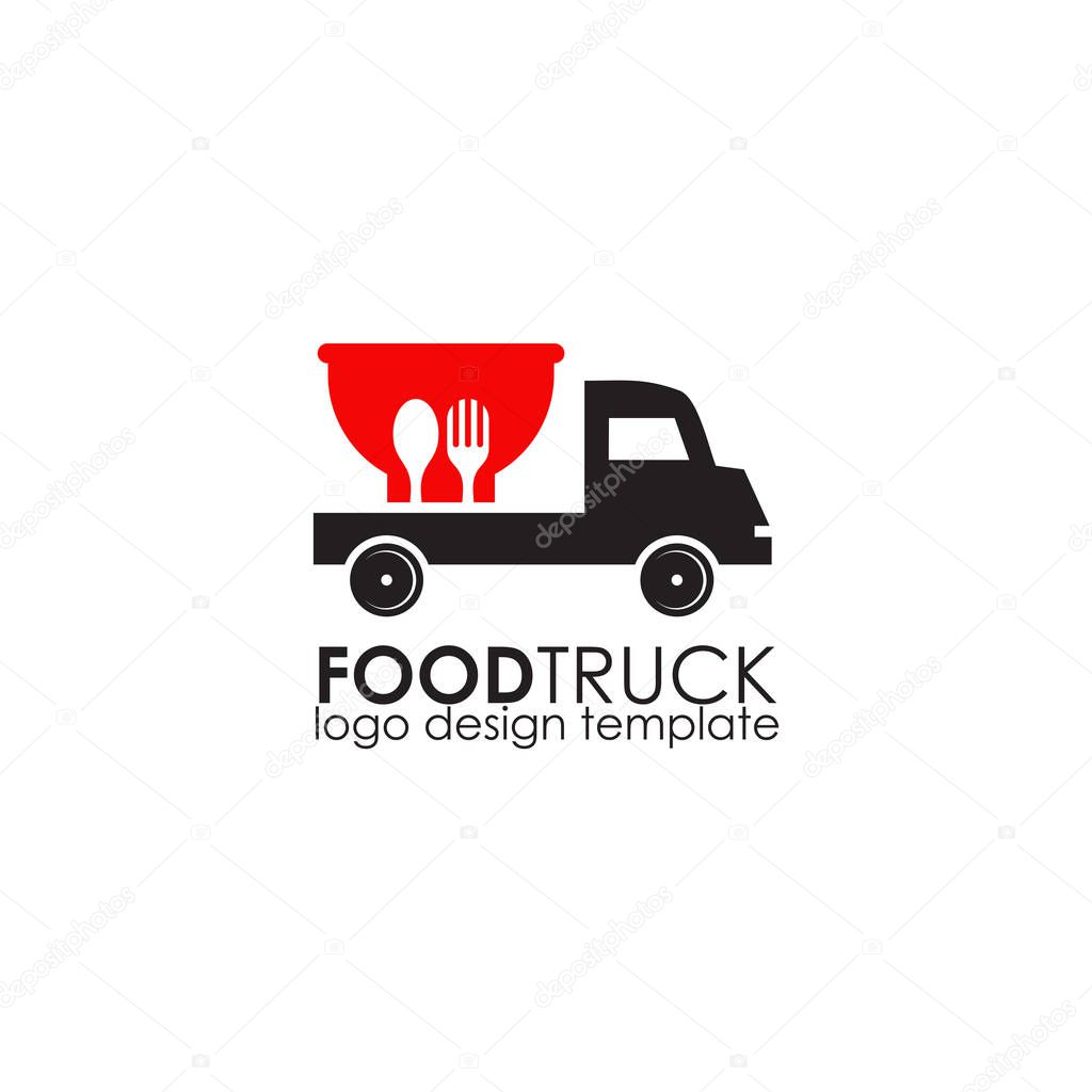 Food truck icon logo design vector illustration template