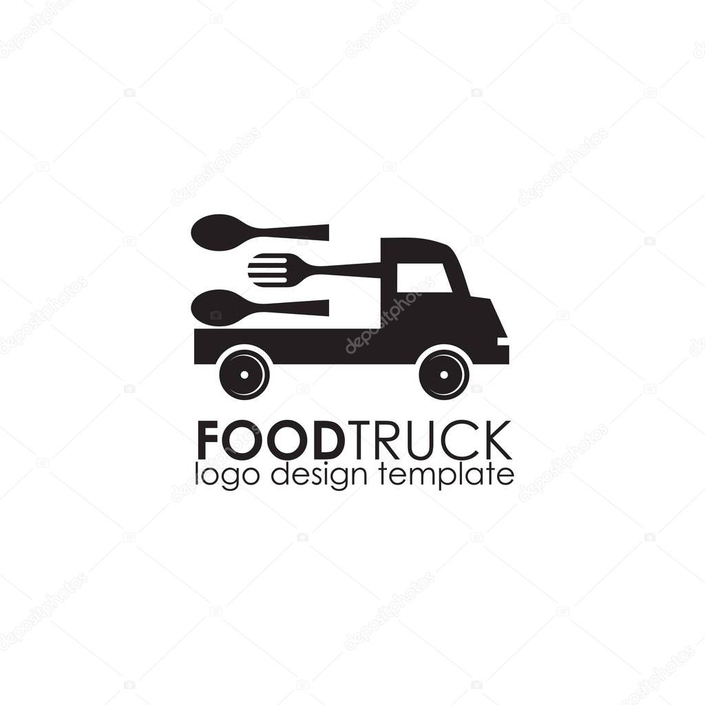 Food truck icon logo design vector illustration template