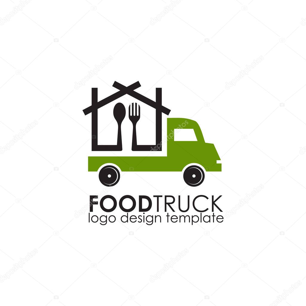 Food truck icon logo design vector illustration template