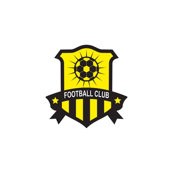 Modello vettoriale di progettazione logo emblema di calcio — Vettoriale Stock