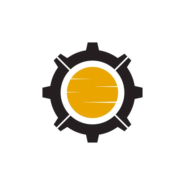 Icono de engranaje diseño de logotipo para empresa industrial — Vector de stock