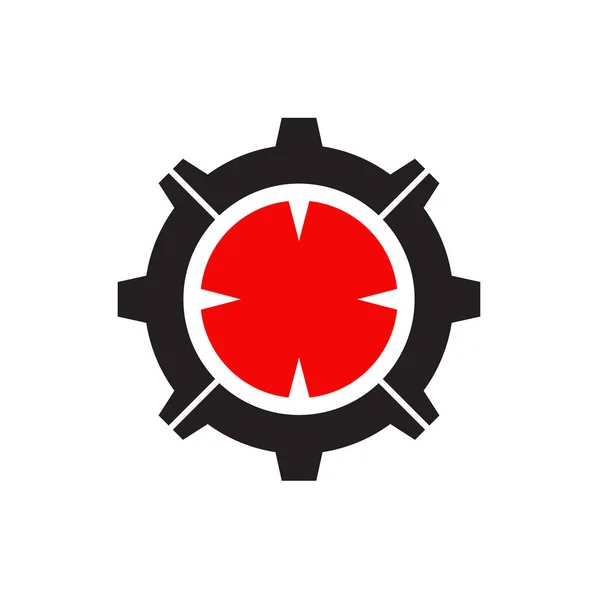 Desain logo ikon roda gigi untuk perusahaan industri - Stok Vektor