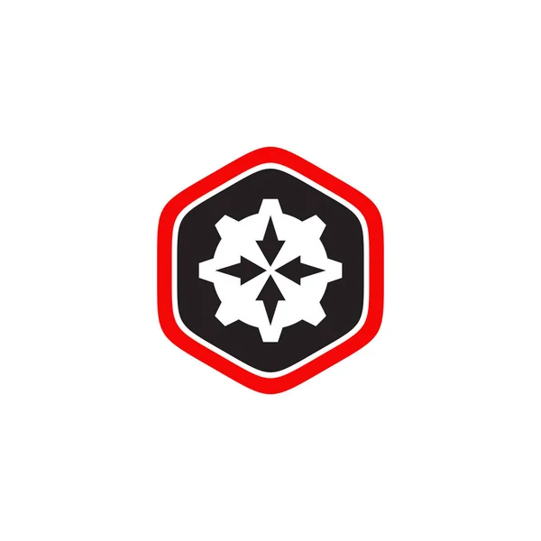 Versnellingspook logo ontwerp voor industrieel bedrijf — Stockvector