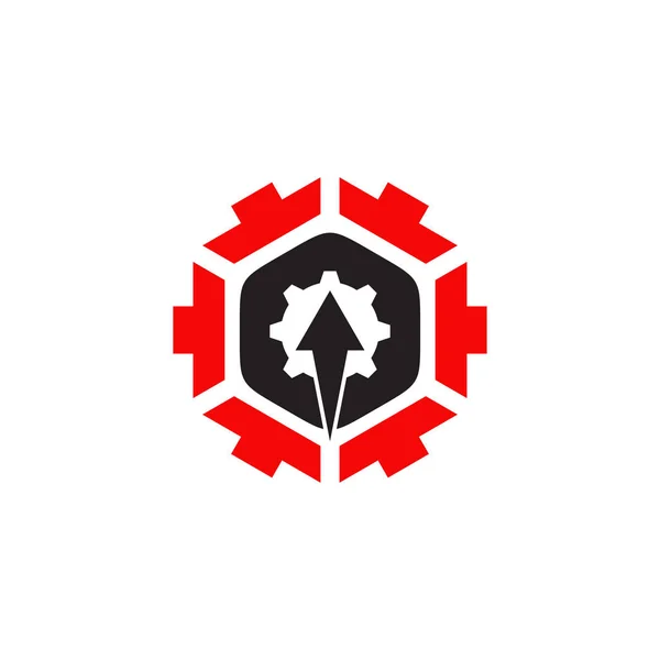 Projekt logo ikony przekładni dla firmy przemysłowej — Wektor stockowy