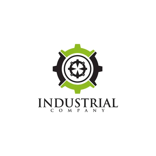 Conception de logo icône engrenage pour entreprise industrielle — Image vectorielle