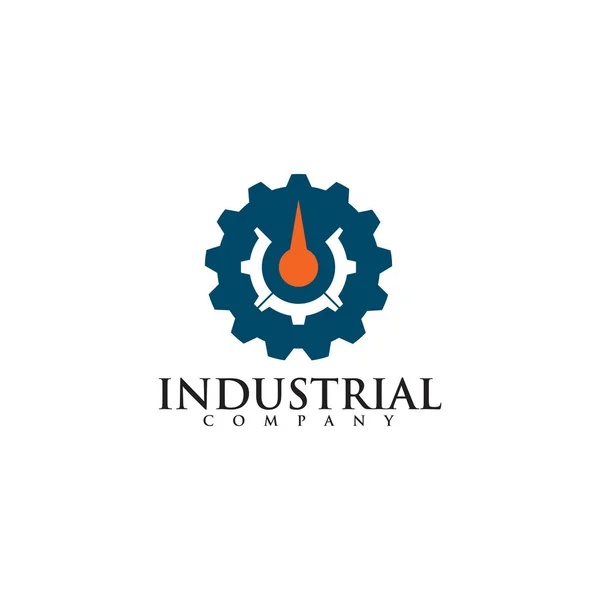 Getriebe-Ikone Logo-Design für Industrieunternehmen — Stockvektor