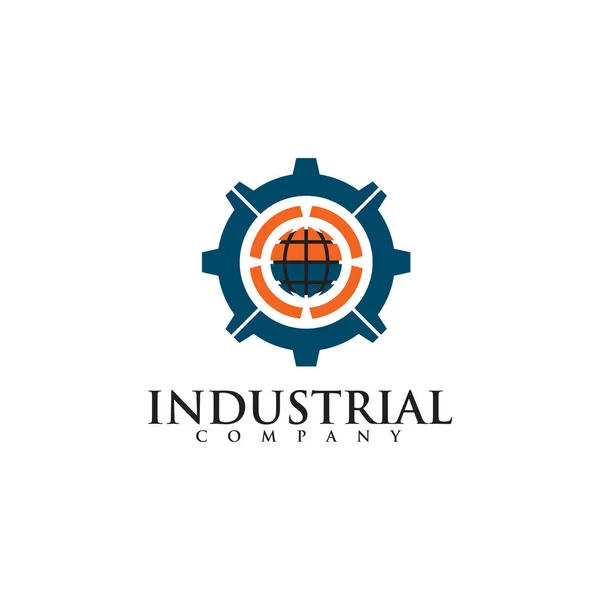 Icono de engranaje diseño de logotipo para empresa industrial — Archivo Imágenes Vectoriales