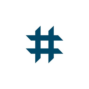 Hash etiket logo tasarım vektör şablonu