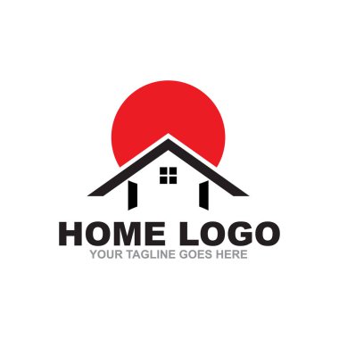 Ev logosu tasarım vektör şablonu