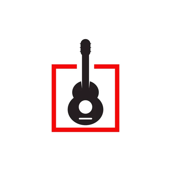 Guitar instrument logo design vector template — 스톡 벡터