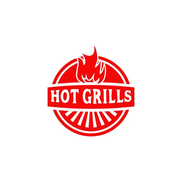 Grills barbeque restaurant logo design template — Stock Vector