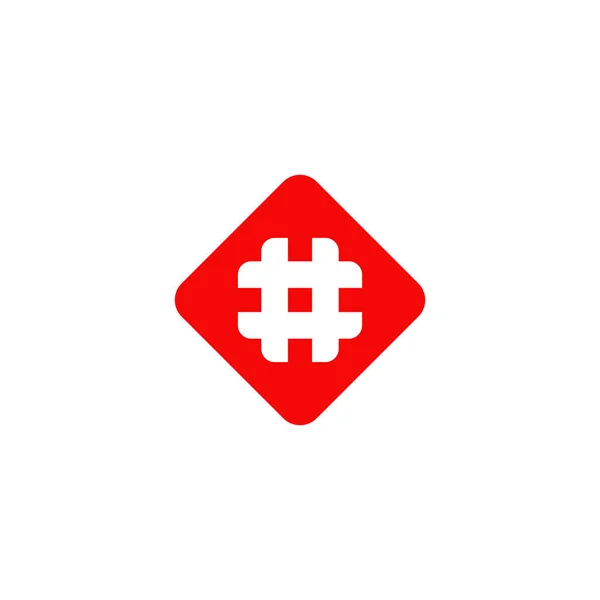Hash tag logo ontwerp vector template — Stockvector