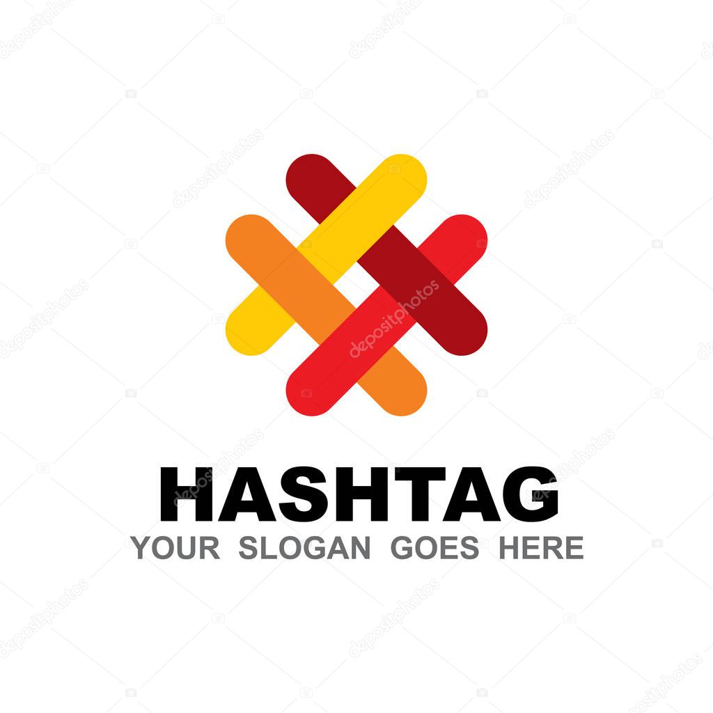 Hashtag logo icon design inspiration vector template