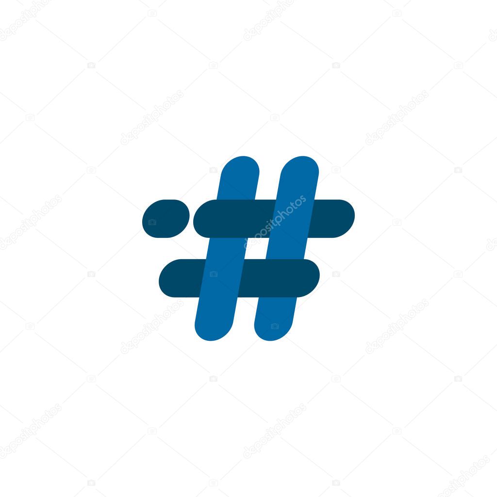 Hashtag icon logo design inspiration vector template