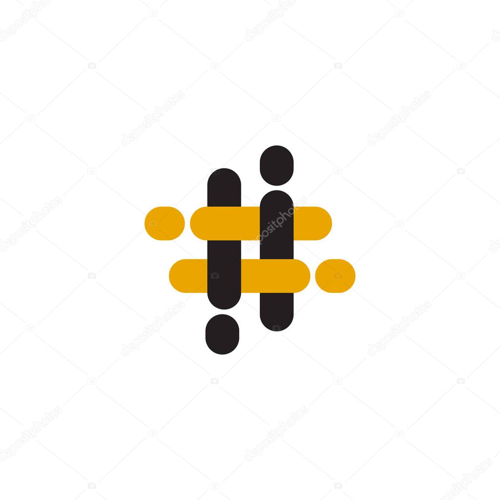 Hash tag logo design inspiration vector icon template