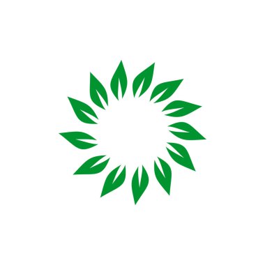 Yaprak simgesi logo tasarım şablonu