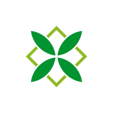 Yaprak simgesi logo tasarım şablonu