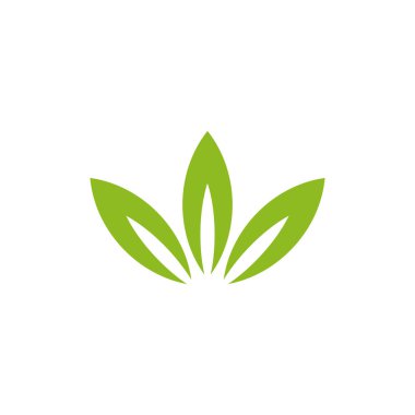 Yaprak simgesi logo tasarım şablonu