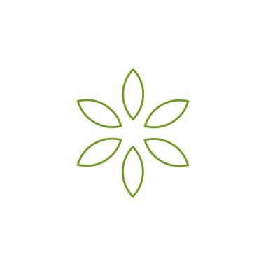 Yaprak simgesi logo tasarım şablonu