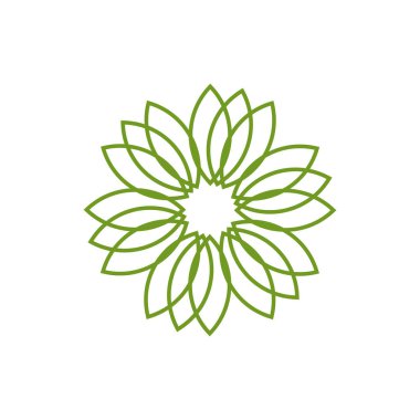 Yaprak simgesi logo tasarım şablonu