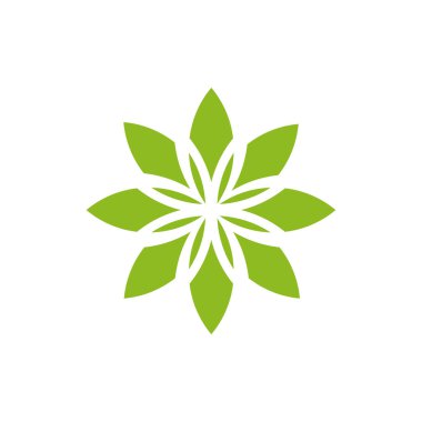 Yaprak simgesi logo tasarım şablonu