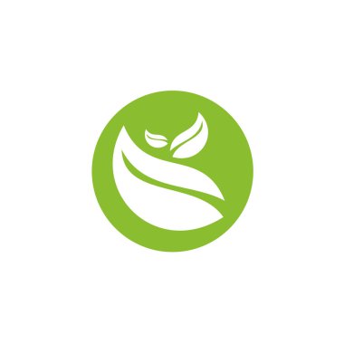 Yaprak simgesi logo tasarım şablonu