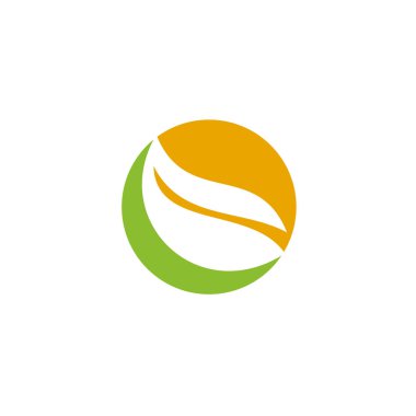 Yaprak simgesi logo tasarım şablonu