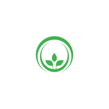 Yaprak simgesi logo tasarım şablonu