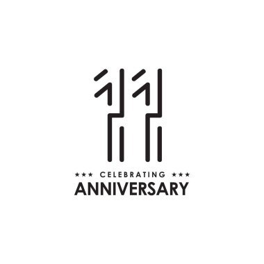 11. yıl dönümü logo tasarım şablonu