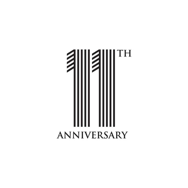 11th year anniversary logo design vector template — Stock Vector